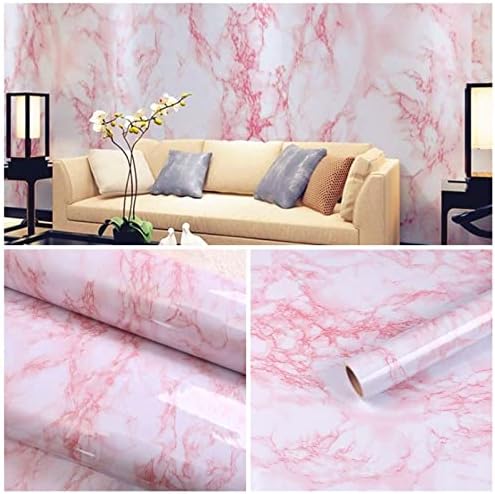 Marble Contact Paper Pink Peel and Stick Wallpaper - Image 3