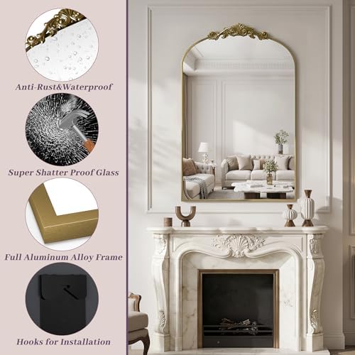 Arched Wall Mirror, Retro Decorative Wall Mirror - Image 7