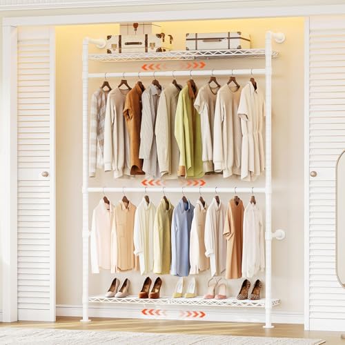 ONBRILL H1 Plus Expandable Wall Mounted Closet System Clothing Rack White by ONBRILL