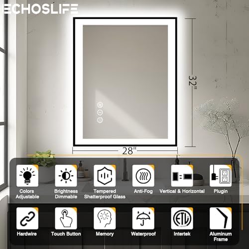 EchosLife 28x32 LED Bathroom Mirror - Image 2
