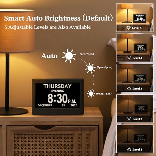 7'' Dementia Clocks for Seniors, Large Display Digital Clock - Image 4