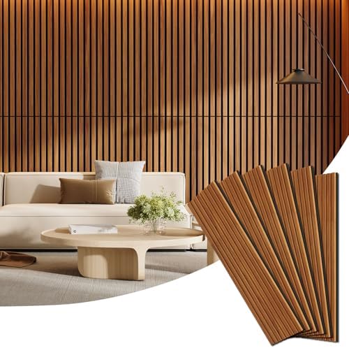 6 Pack Acoustic Wood Panels for Wall 47.24" x 12.79" Soundproof by Vellorise