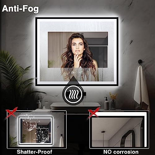 EchosLife 48x40 LED Lighted Bathroom Mirror - Image 6