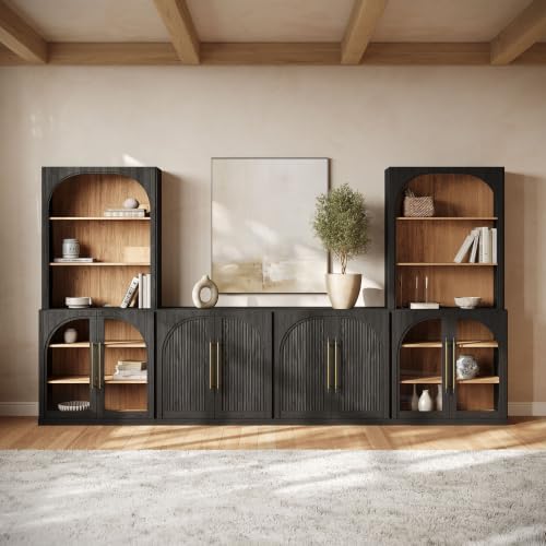 BELLEZE Jagger 130" Wall Unit 5-Piece Modular TV Stand - Image 4
