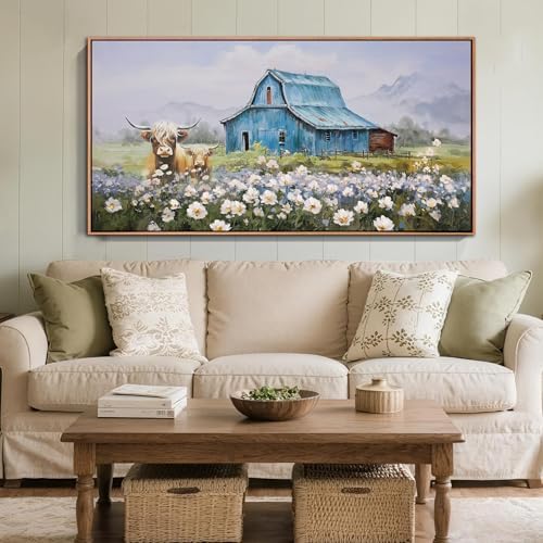 Anolyfi Highland Cow Farmhouse Wall Art by Anolyfi