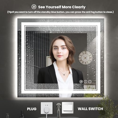 40x38 Inch LED Bathroom Mirror - Image 3