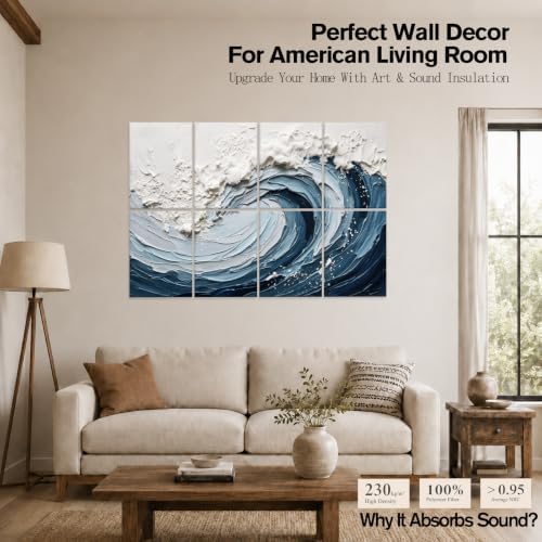 Peaudy 8-Pack Acoustic Panels Art: 48×32Inches Self-Adhesive Decorative - Image 2