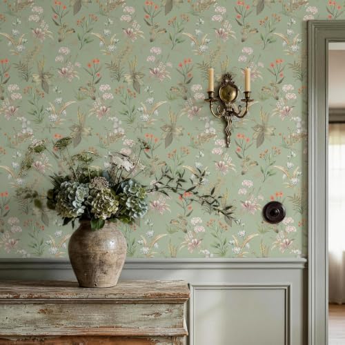 Simon&Siff Vintage Floral Peel and Stick Wallpaper 480"x17.3" - Image 2