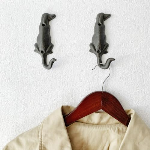Rustic Dog-Shaped Decorative Wall Hook Rack Hangers - Image 7
