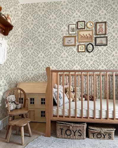 Heroad Vintage Damask Floral Peel and Stick Wallpaper Neutral Contact Paper - Image 3