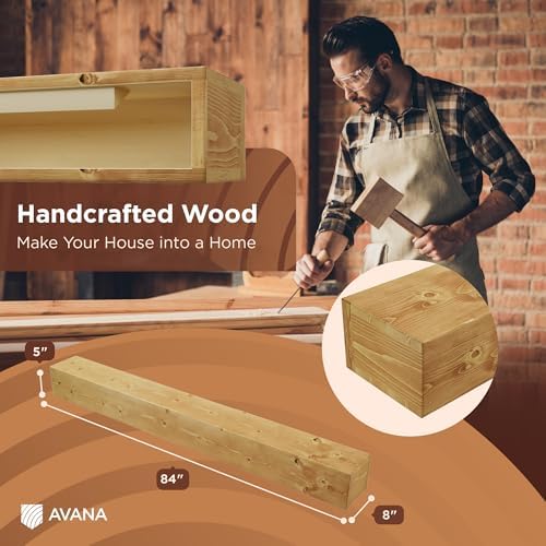 Avana Rustic Fireplace Mantle Shelf 84 Inches - Image 2