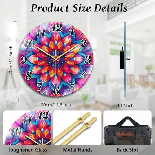 peacoblue Datura Wall Clocks Battery Operated - Image 2