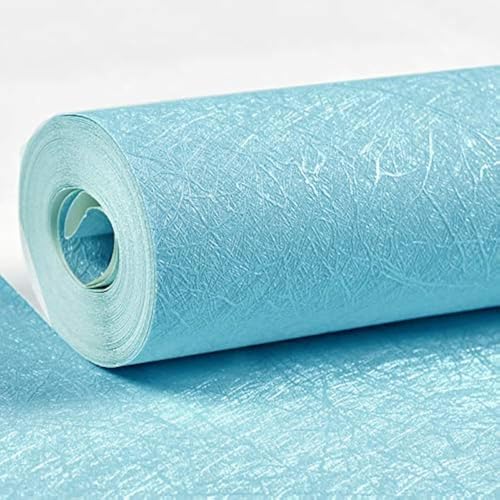 MelunMer Blue Silk Wallpaper Peel and Stick Removable Textured 15.7"x197" by MelunMer
