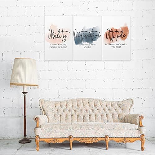 3 Piece Inspirational Canvas Wall Art, Quotes Motivational Mindset Print - Image 4