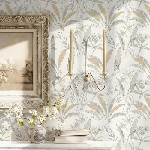 Beige Floral Peel and Stick Contact Paper Boho 17.32" x 118.11" - Image 2