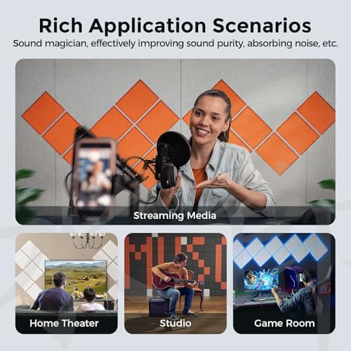 12 Pack Self-Adhesive Acoustic Panels, 2nd Generation Sound Absorbing Panel - Image 6