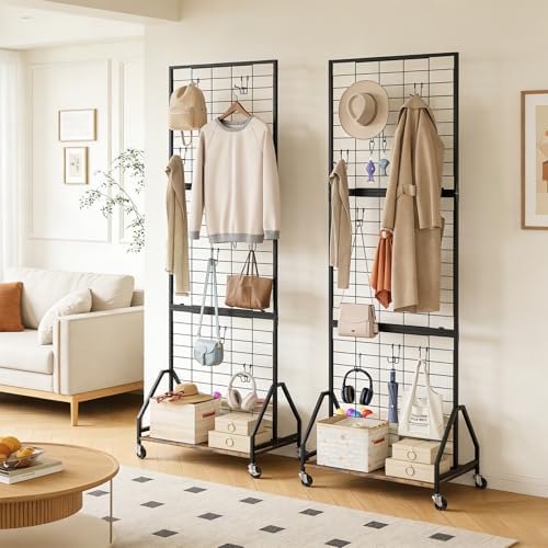 ELYKEN 2 Pack Foldable Grid Wall Panels, 5.7 x 2 FT Gridwall Display Rack - Image 3