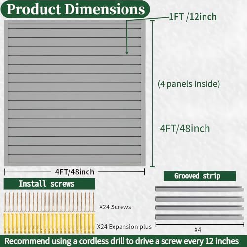 Slat Wall Paneling 4x4 ft Garage Organizer Storage Systems, Heavy Duty PVC - Image 2