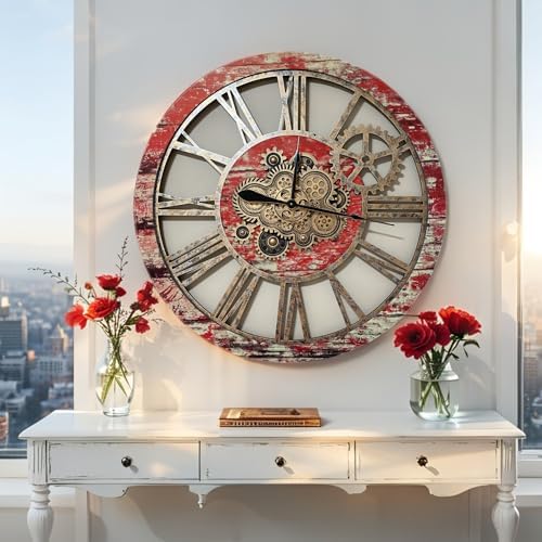 ImprovingLife The Gears Clock 36'' Inch Real Moving Gear Wall Clock Vintage - Image 4