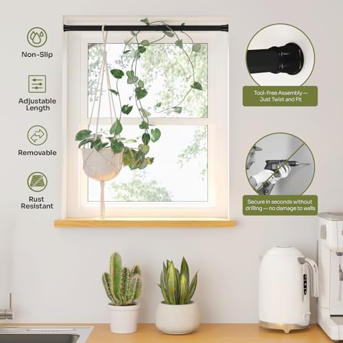 Bamworld Window Plant Hanger Indoor Adjustable Hanging Planters - Image 4