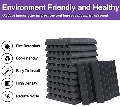 24 Pack Acoustic Panels, Fireproof Absorbing Noise Cancelling Panels, to Absorb - Image 3