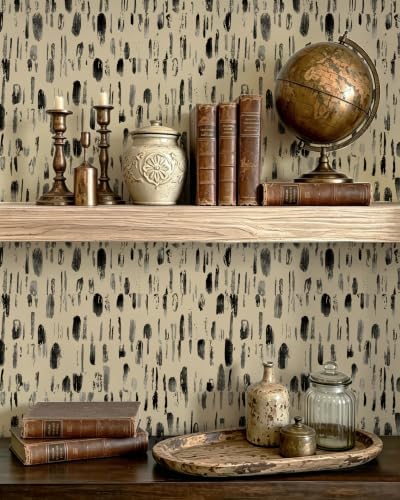 Safiyya Vintage Wallpaper Peel and Stick Brown Dots Wallpaper 17.3in x197in - Image 2