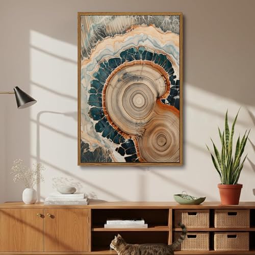 Tree Ring Wall Art Framed, Modern Nature Decor - Image 6