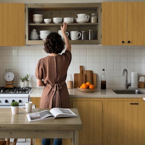 Abyssaly Wood Grain Look Oak Contact Paper Peel and Stick Countertops - Image 2