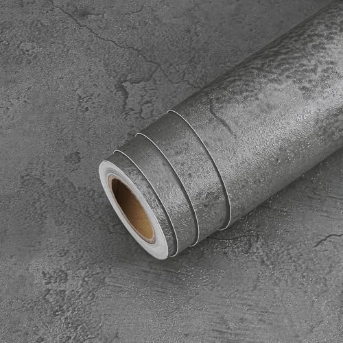 Livelynine 24x197 Dark Grey Limewash Wallpaper Peel and Stick Dark Gray - Image 6