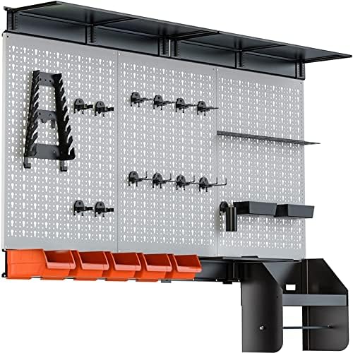 TORACK Pegboard Wall Organizer Kit 48x24 in, Garage Metal Tool Pegboard by TORACK
