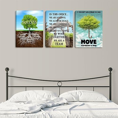 3 Pieces Motivational Wall Art Inspirational Tree Canvas Success Poster Artwork - Image 5