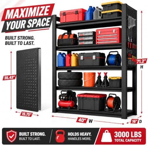 Heavy Duty 5 Tier Garage Shelving - Image 3