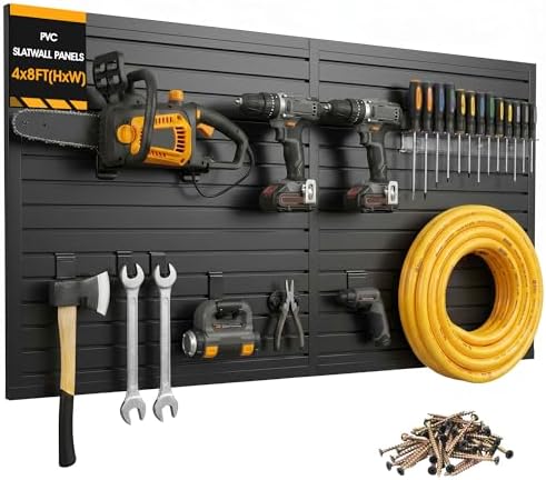Slatwall Panel Garage Storage System, Heavy Duty Wall Mount Slatwall Organizer by Unknown