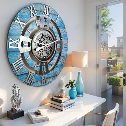 ImprovingLife The Gears Clock Real Moving Gear Wall Clock England Line) - Image 3