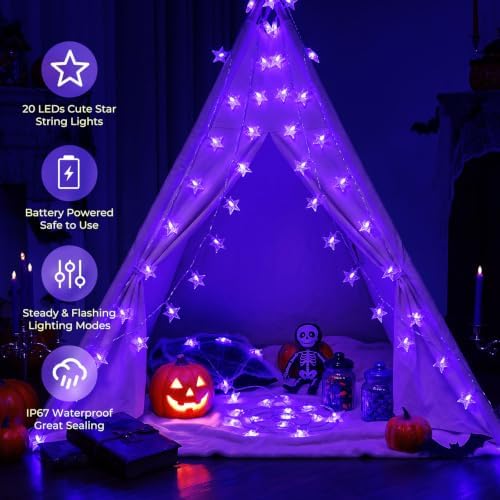 Minetom 50 LED Star String Lights, 17ft Battery Operated Fairy Lights - Image 5