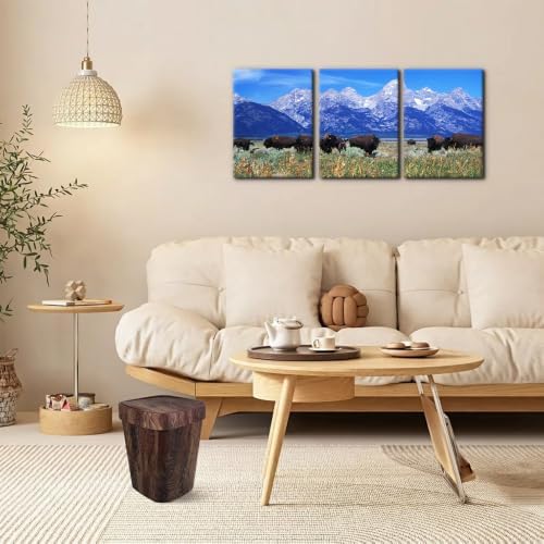 Pacimo Framed Native American Bison Modern Wall Art - Image 2