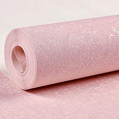 Cohoo Home Pink Wallpaper Peel and Stick Contact Paper Pink Silk 15.7”×118” by CohooHome
