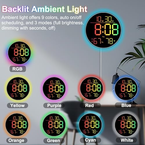 QINFIEY 10 Inch LED Wall Clock - Image 3