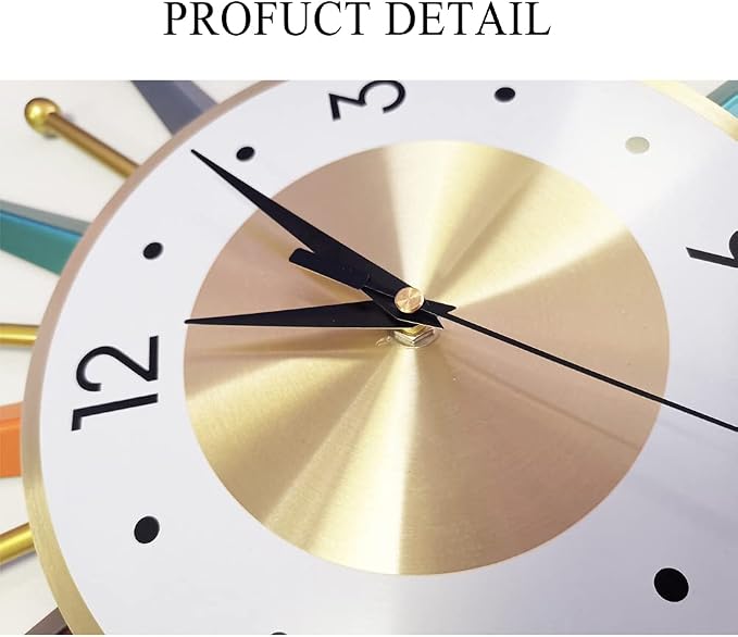 Large Wall Clock 31 Inch Modern Wall Clock Starburst Mid-Century Modern Decor - Image 9
