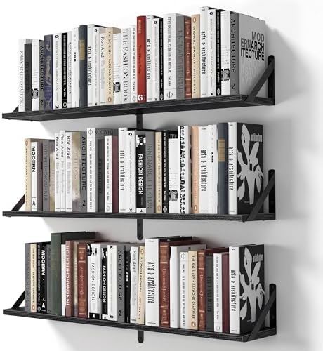 Heimlove Floating Shelves for Wall, 32 Inch Long Wood Floating Shelves Set of 3 by Heimlove