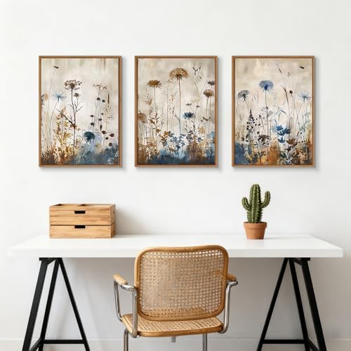 WENGTIAO 3 Pcs Vintage Framed Canvas Wall Art Prints Nature Flowers 16"x24" - Image 5