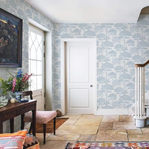 Ismoon Blue Peel Stick Wallpaper Forest Mural Toile Stick on Wallpaper - Image 6