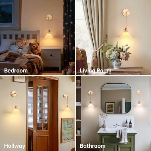 Shenmoyl Vintage Battery Operated wall sconces Set of 2, Wall Lamps - Image 5