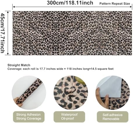 Leopard Print Peel and Stick Wallpaper Waterproof Removable Self Adhesive - Image 2