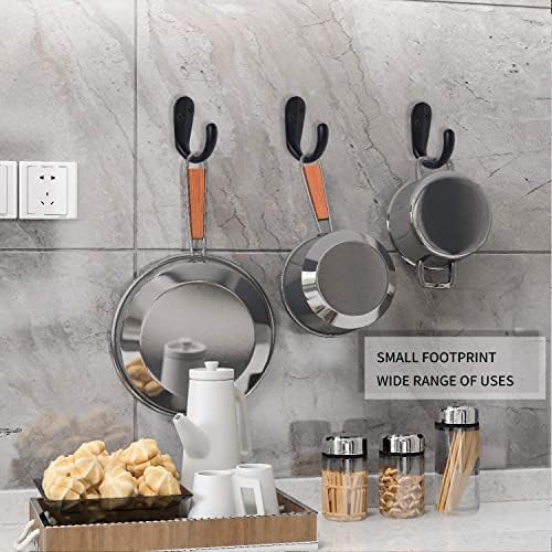 IBosins 50PCS Coat Hooks Wall Mounted Black Single Prong Robe Hook - Image 5