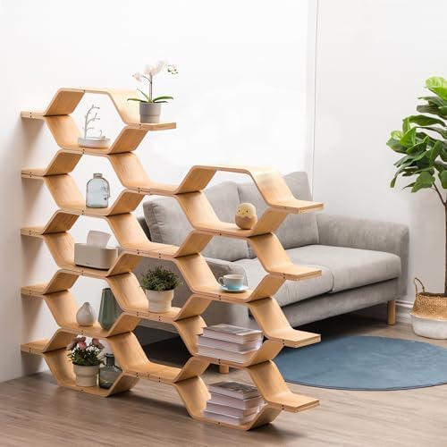 Honeycomb Bookshelf Hexagon Floating Shelves Storage Shelf Solid Wood Freely - Image 4