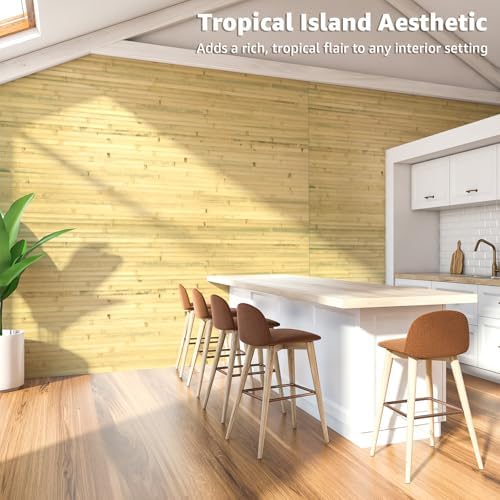 Art3d 48 x 96 in Pole Wrap Natural Bamboo Wall Panel - Image 2