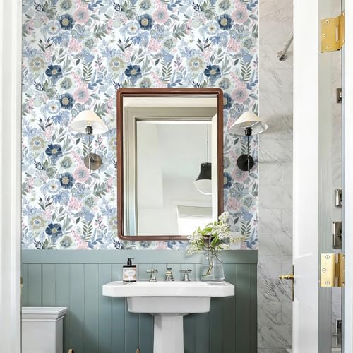 Nukofal Floral Peel and Stick Wallpaper Boho Contact Paper 16.9inx196.8in - Image 3
