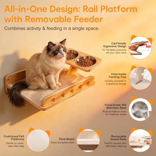 8-in-1 Cat Wall Shelves for Large Cats, Wall Mounted Cat Furniture - Image 5