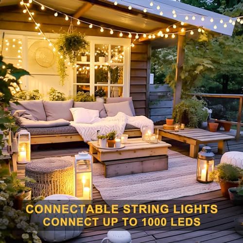 100ft Warm White Globe String Lights Indoor Outdoor Waterproof - Image 2